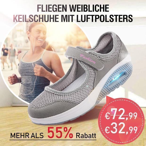 Fliegen Weibliche Keilschuhe Mit Luftpolsters, Gemütliche Wanderschuhe - hallohaus
